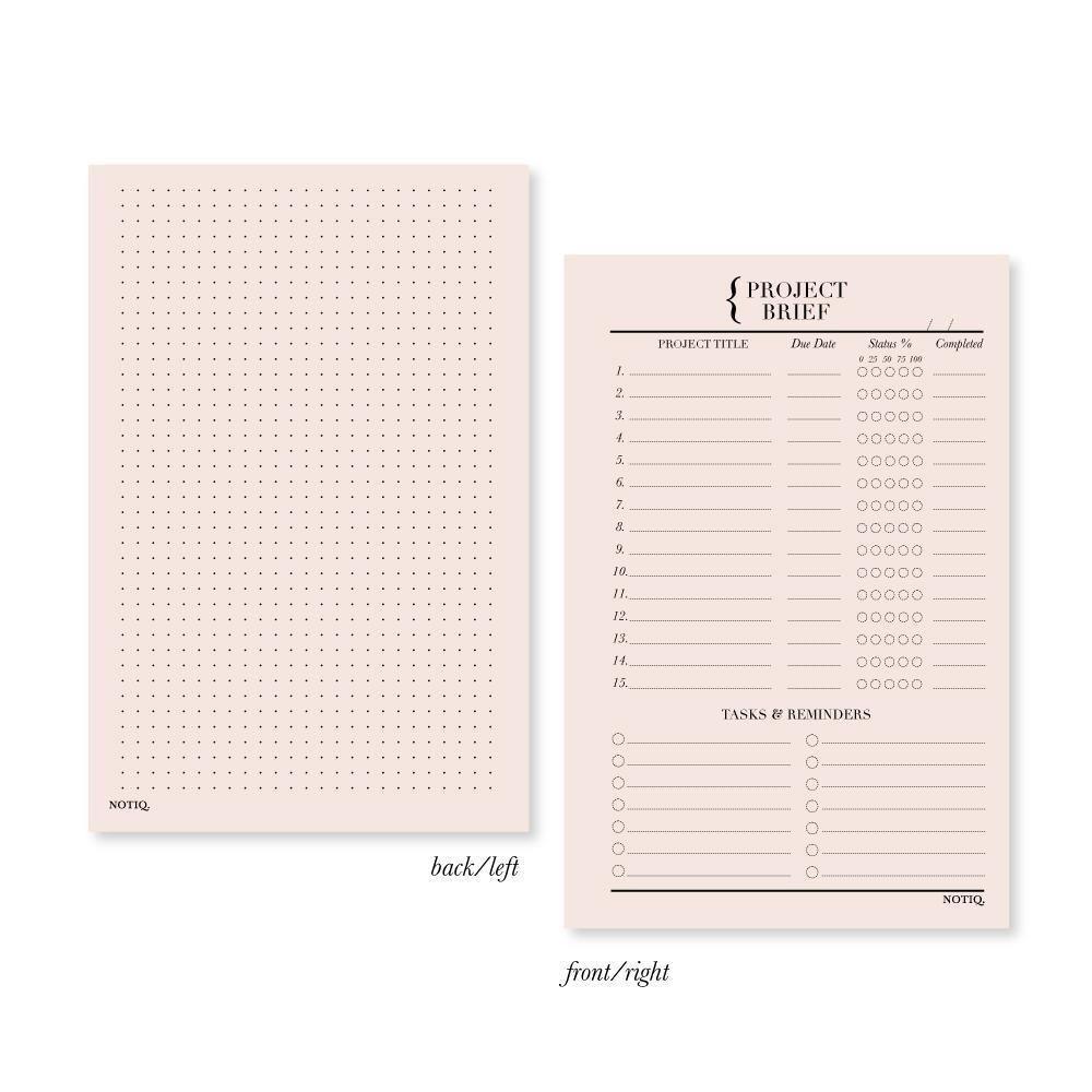 Blush Pink | Project Brief Planner Inserts & Refill | NOTIQ