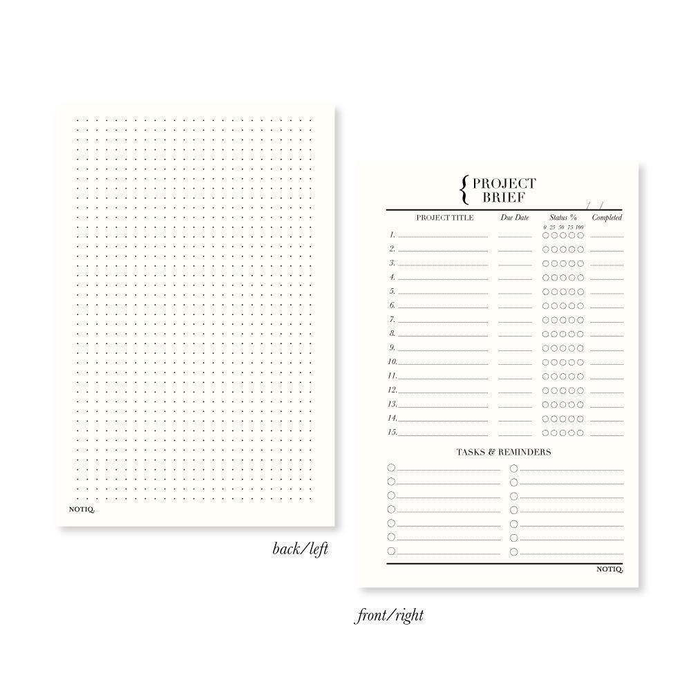 Pearl White | Project Brief Planner Inserts & Refill | NOTIQ