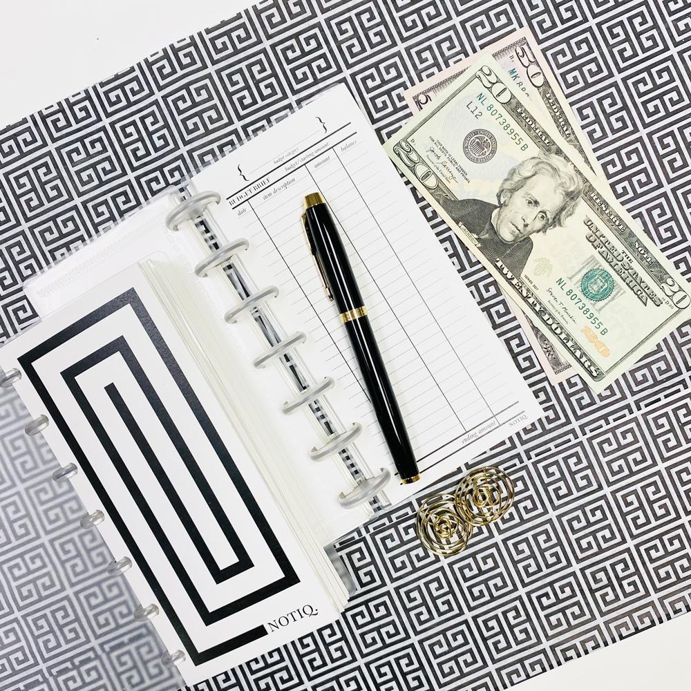 Pearl White | Simplicity Clearfrost Budget Book Cash Envelopes Finance Kit | NOTIQ