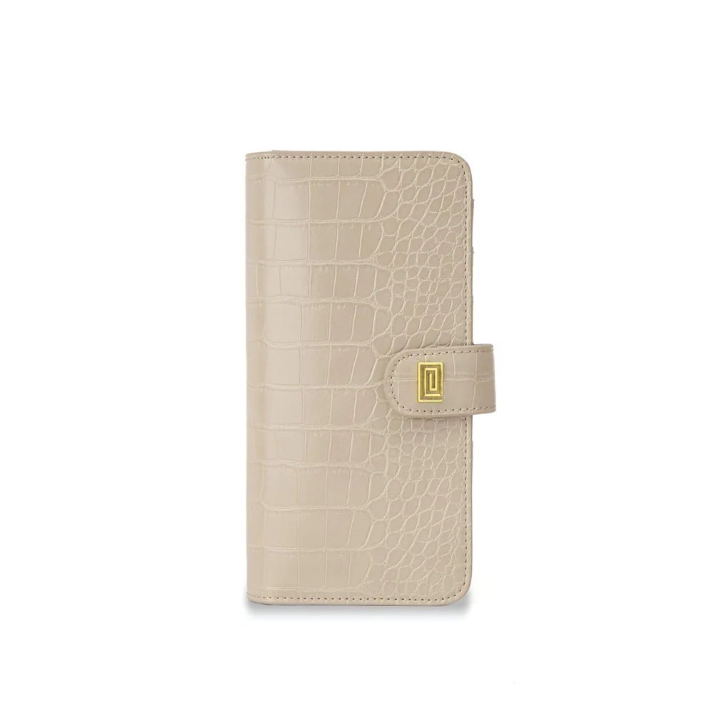 Bone Croco Slim Travel | SL1. Slim Travel Wallet Ringless Agenda | Planner Cover | NOTIQ