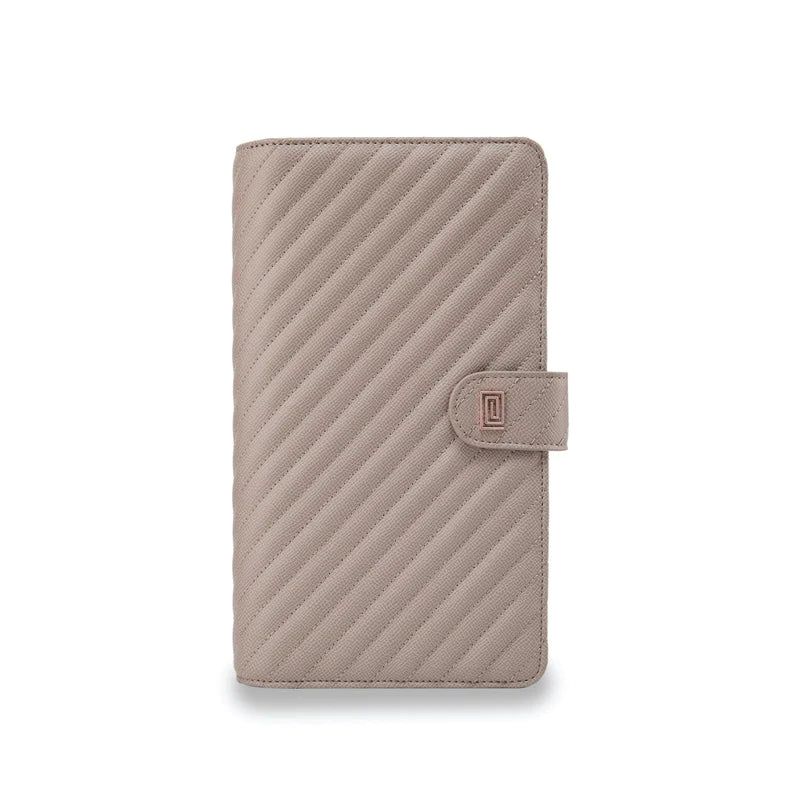 Stone Gray Quilted Slim Travel | SL1. Slim Travel Wallet Ringless Agenda | Planner Cover | NOTIQ