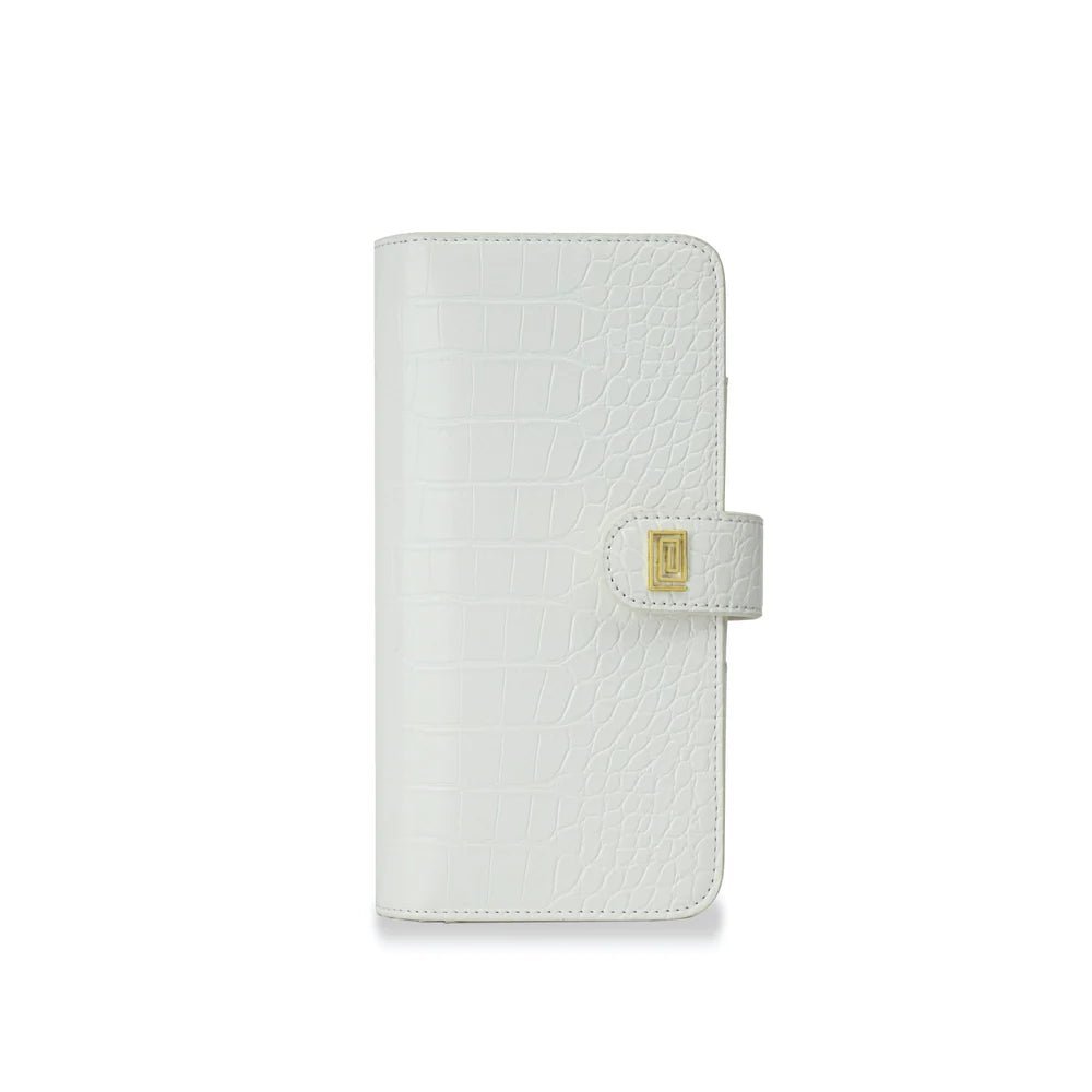 Dove White Croco Slim Travel | SL1. Slim Travel Wallet Ringless Agenda | Planner Cover | NOTIQ