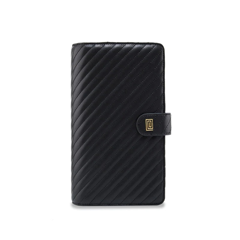 Black Lisse Slim Travel | SL1. Slim Travel Wallet Ringless Agenda | Planner Cover | NOTIQ
