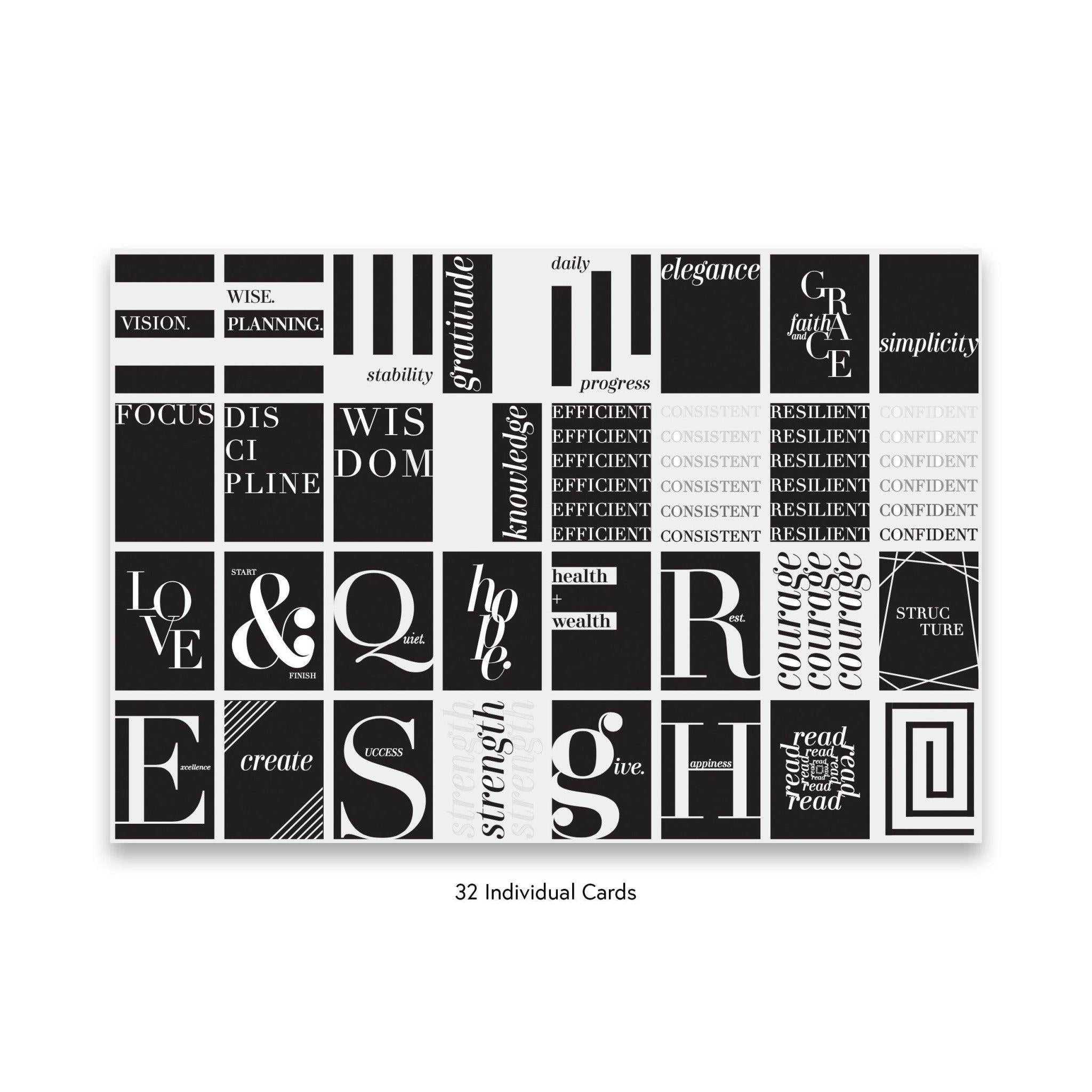 | Vision & Inspirational Journaling Planner Cards - Mini Set of 32 | NOTIQ