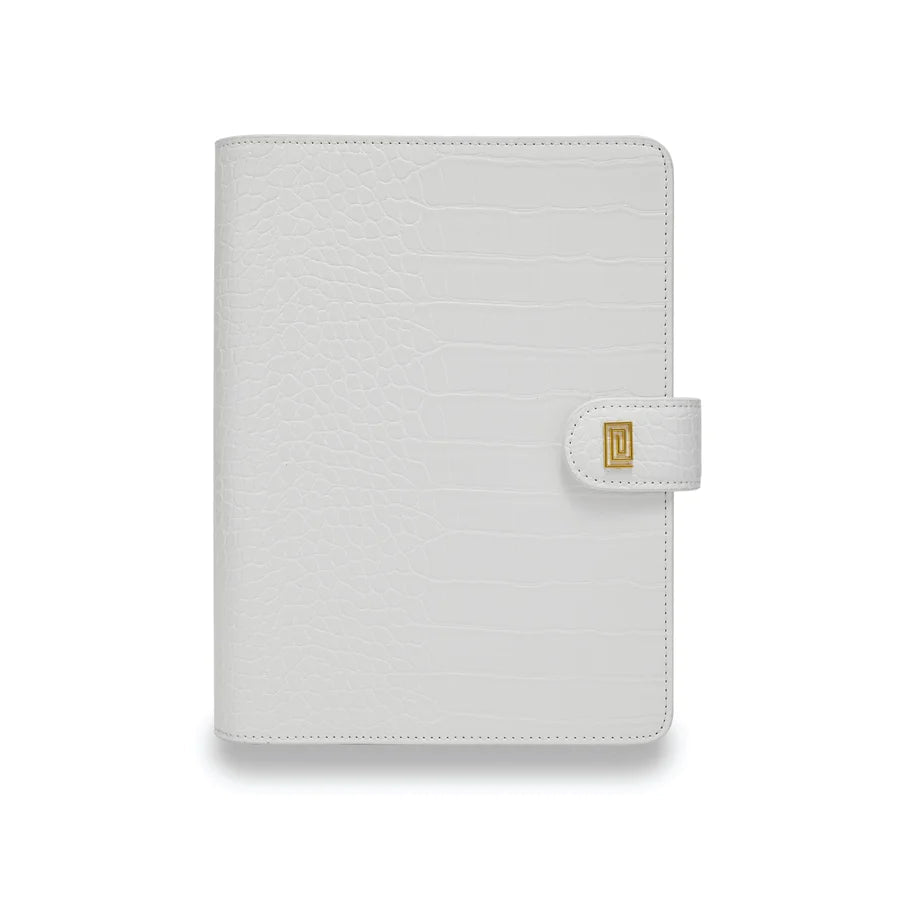 Dove White Croco Euro Ring | SS1. Euro A6 Ring Agenda | A6 Planner Cover | NOTIQ