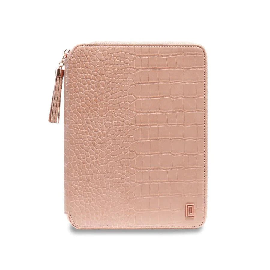 Rose Nude Croco Mono | SS9. Mono Zip Folio Ringless Agenda | B6 or Mini Planner Cover | NOTIQ