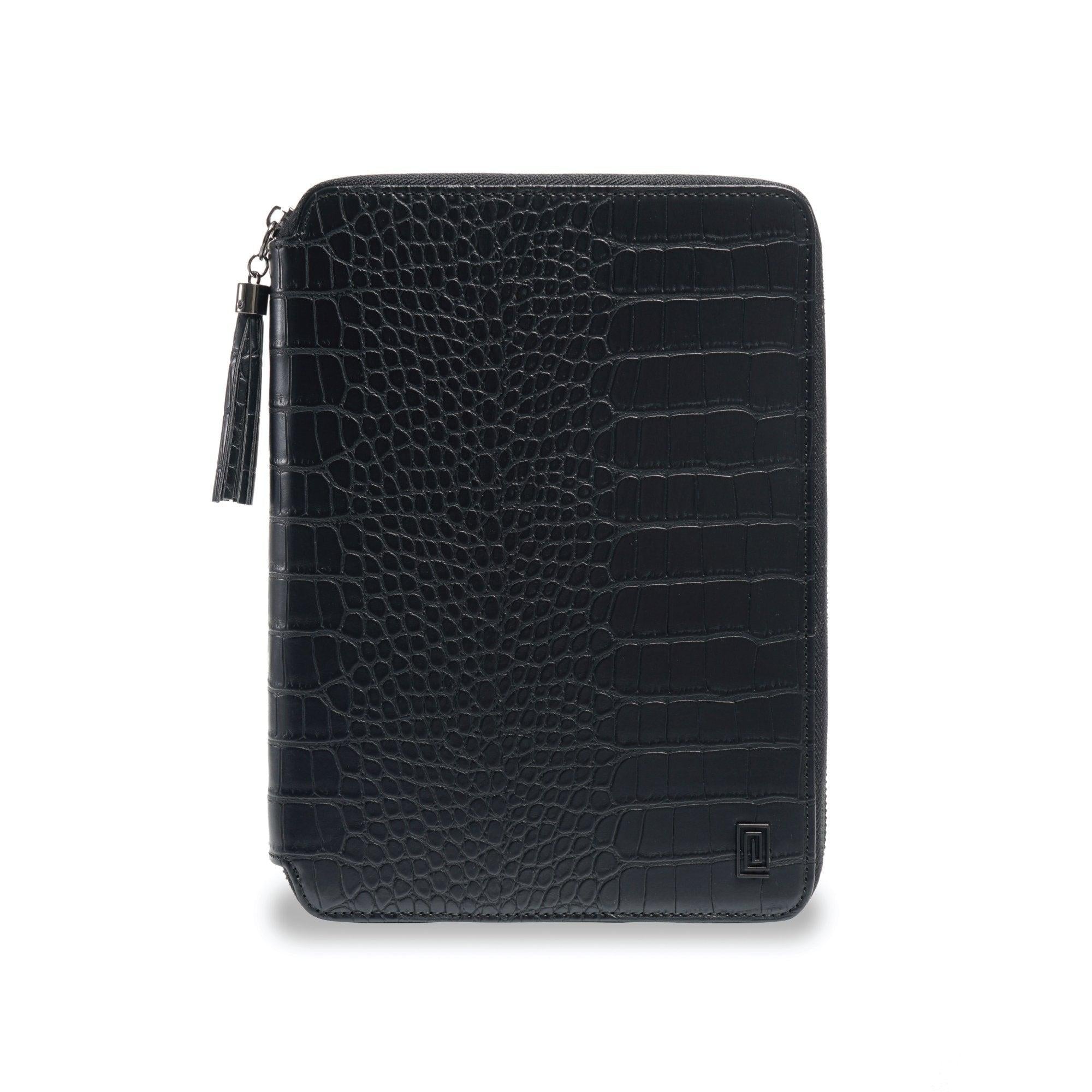 MASQ Croco Mono | SS9. Mono Zip Folio Ringless Agenda | B6 or Mini Planner Cover | NOTIQ