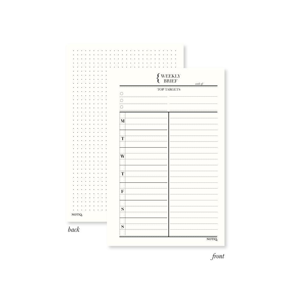 Pearl White | Weekly Brief | Notepad | Unpunched | NOTIQ