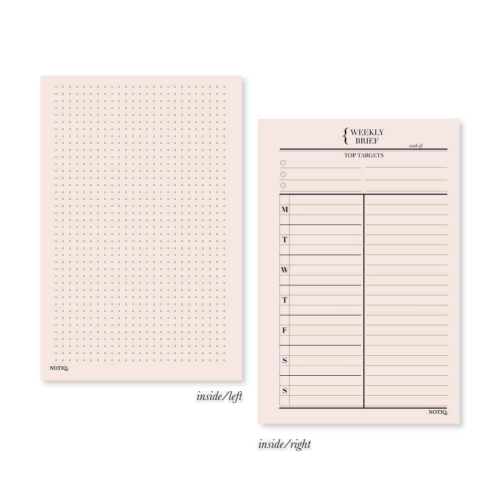 Blush Pink | Weekly Brief Undated: 52-Week Planner Inserts & Refill | NOTIQ