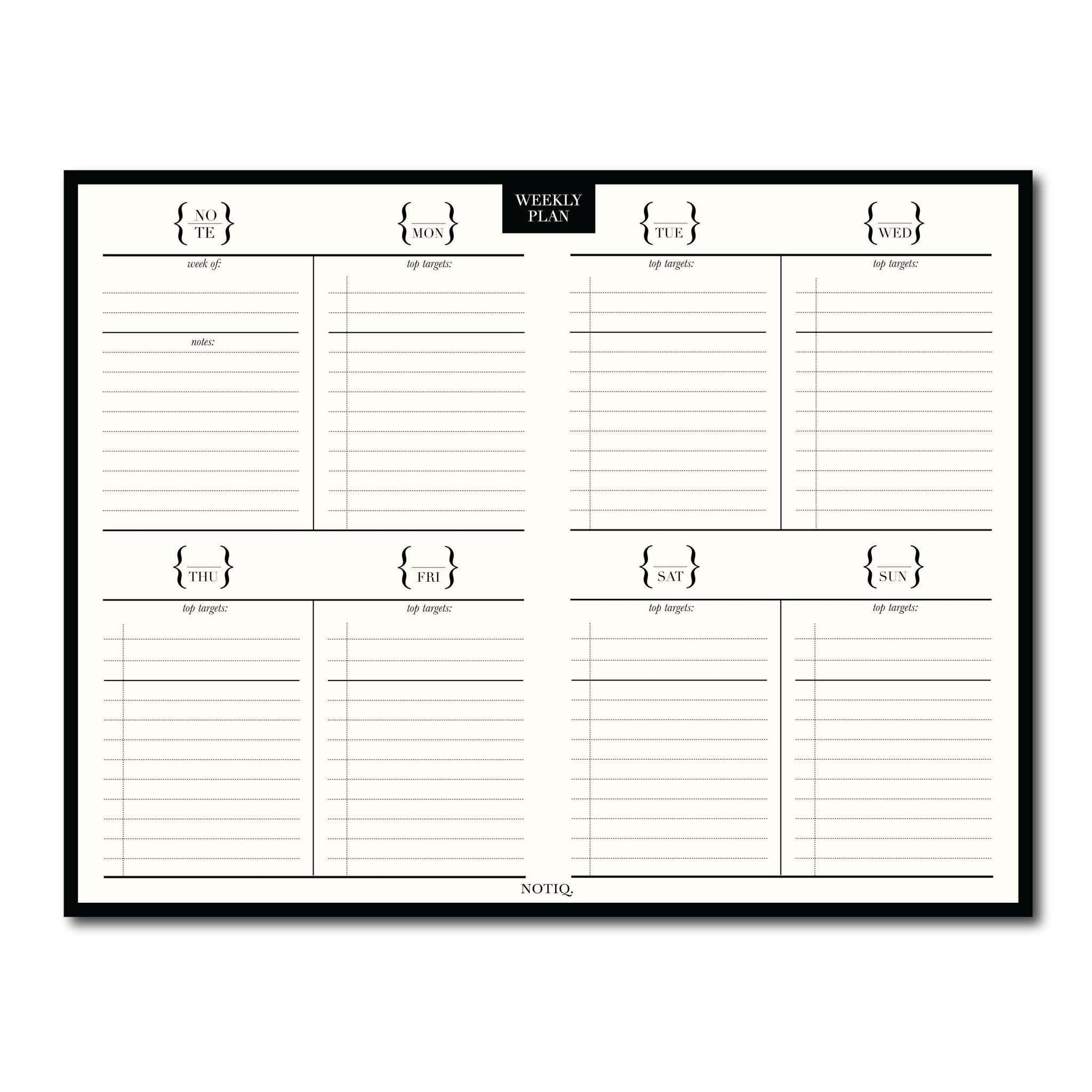 Simply White | Weekly Plan Desk Notepad | Planner | NOTIQ