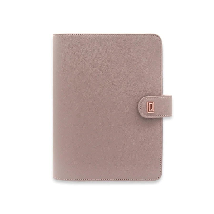 Stone Gray Saffiano Letra | XL5. Letra Plus Ringless Agenda | Letter Size 11 Disc or Coil Planner Cover | NOTIQ