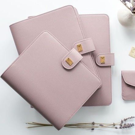 Mauve Pebble Letra | XL5. Letra Plus Ringless Agenda | Letter Size 11 Disc or Coil Planner Cover | NOTIQ