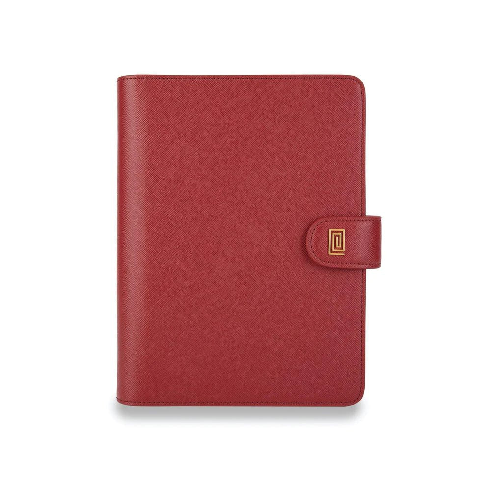 Red Lipstick Saffiano Poca Plus Rings | XS3. Poca Plus Ring Agenda | Pocket Planner Cover | NOTIQ