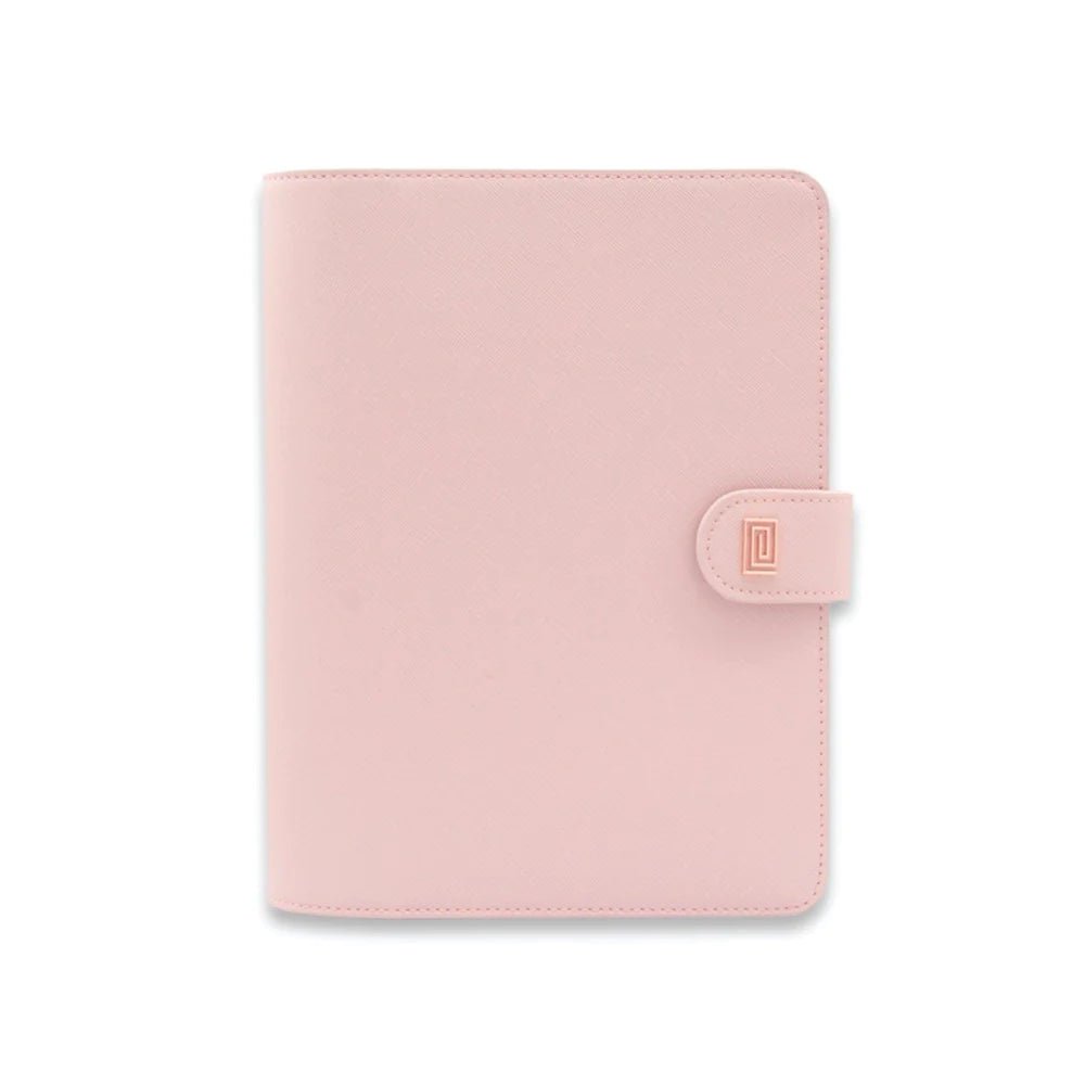 Rose Gold on Rosebud Saffiano Poca Plus Rings | XS3. Poca Plus Ring Agenda | Pocket Planner Cover | NOTIQ