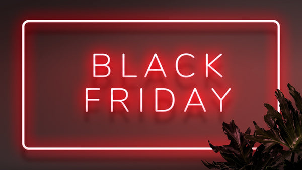 Black friday sale in red neon.