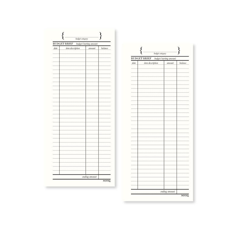 Budget Brief Finance Planner Inserts & Refill Pearl White