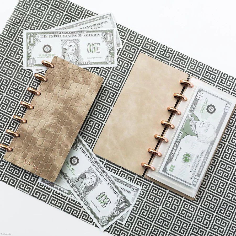 Croco Budget Book Cash Envelopes Finance Kit Stone Cloud Croco