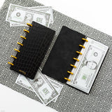 Croco Budget Book Cash Envelopes Finance Kit Black Croco