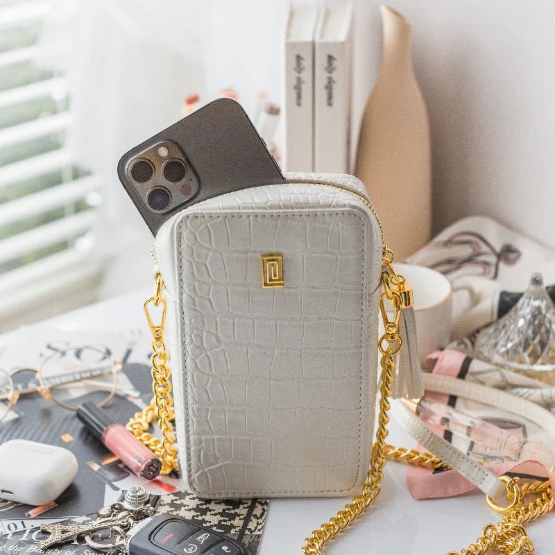 Dove White Croco | Crossbody Phone Bag | NOTIQ