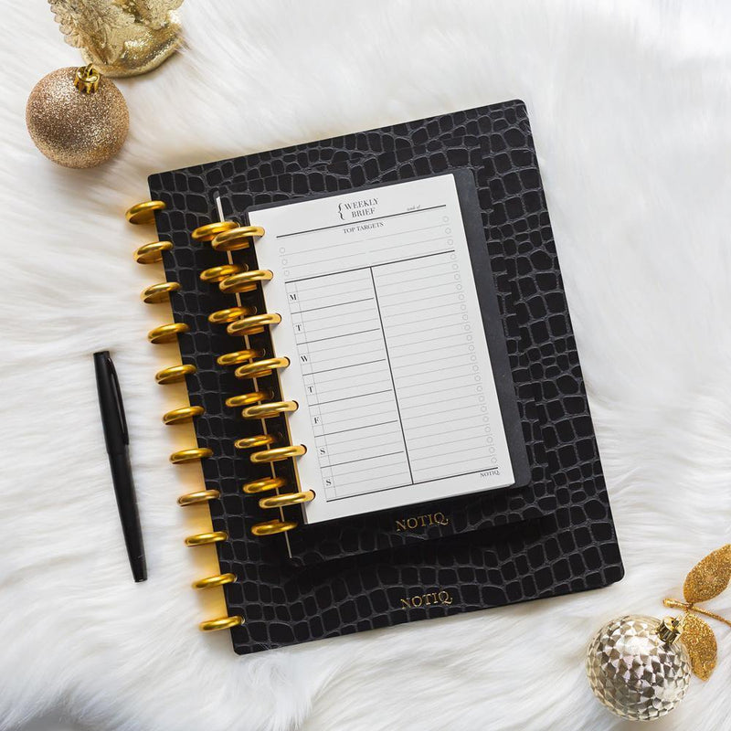 Black Journal, Black Croco Planner Luxe Weekly BRIEF Planbook