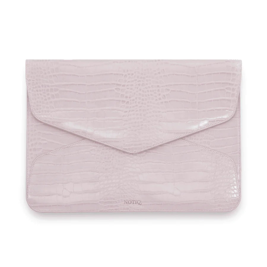 Envelope Laptop Case | Tech Clutch Lilac Croco Fits Up To 13 - 14 inch Devices