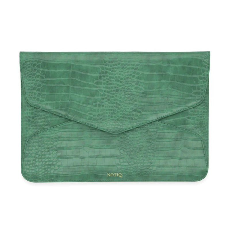Croco Laptop Case Tech Clutch Kelly Green Croco Midi - Fits Up To 14-inch Devices