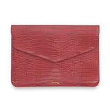 Croco Laptop Case Tech Clutch Rouge Croco Midi - Fits Up To 14-inch Devices