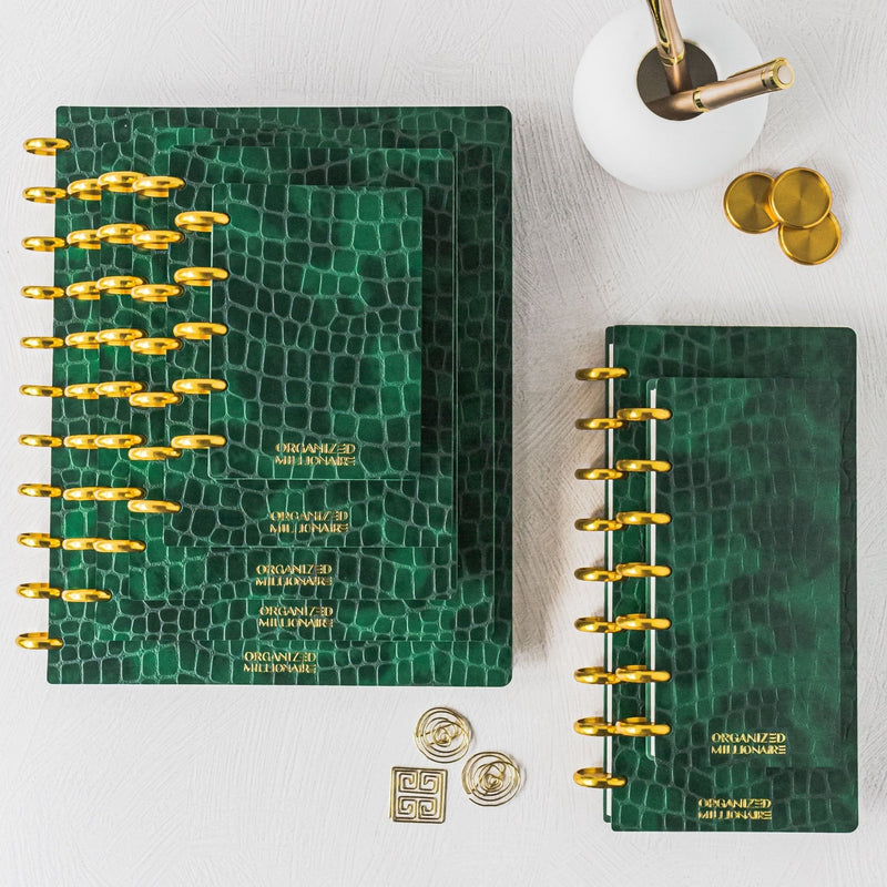 Croco Snap Covers Discbound Planner Covers | Set of 2 Green Cloud Croco