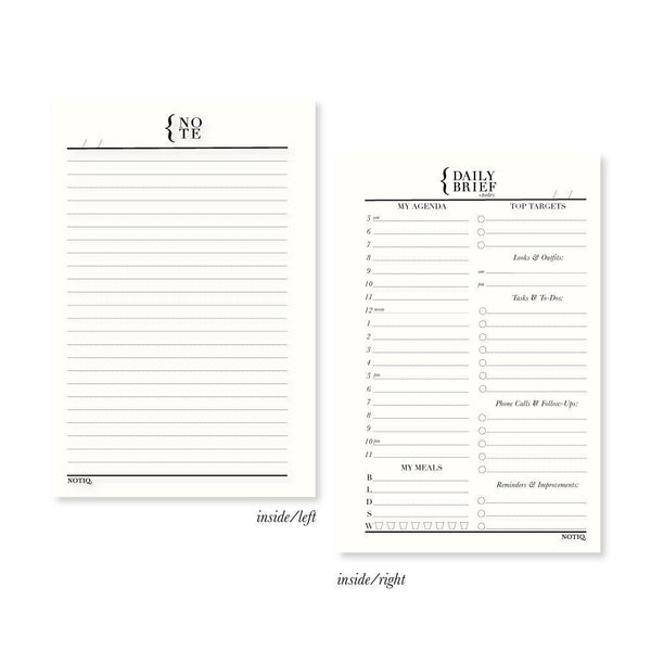 Daily Brief + Notes Planner Inserts & Refill Pearl White