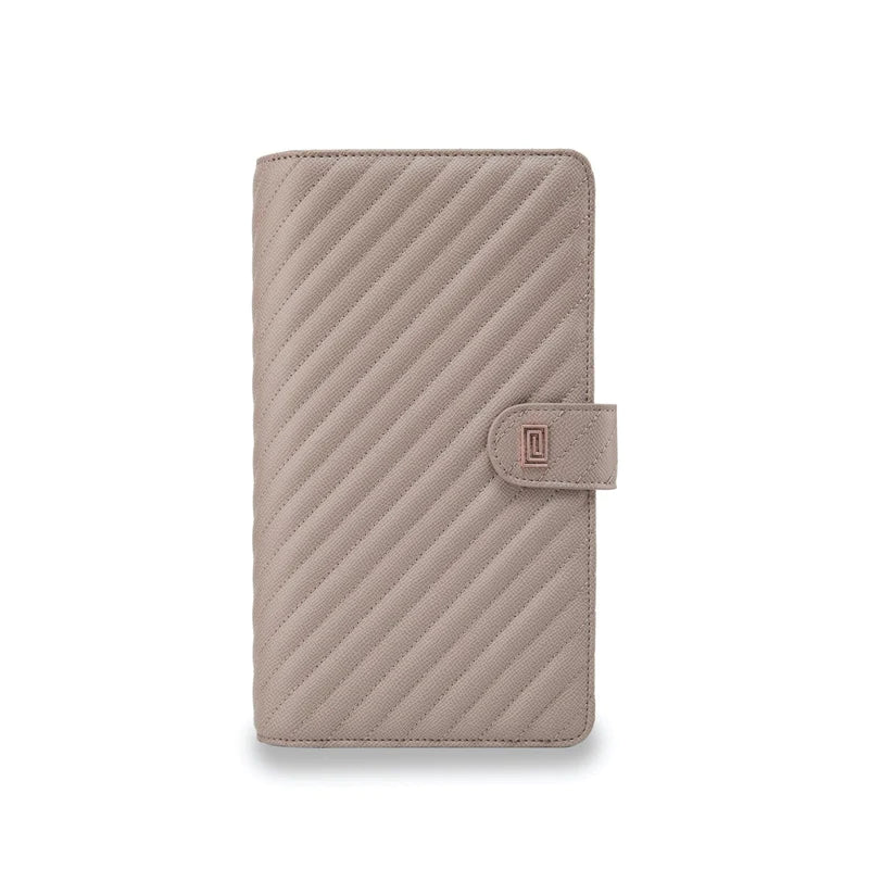 Stone Gray Quilted Slim Travel | OUTLET | SL1. Slim Travel Wallet Ringless Agenda | Planner Cover | Final Sale | NOTIQ