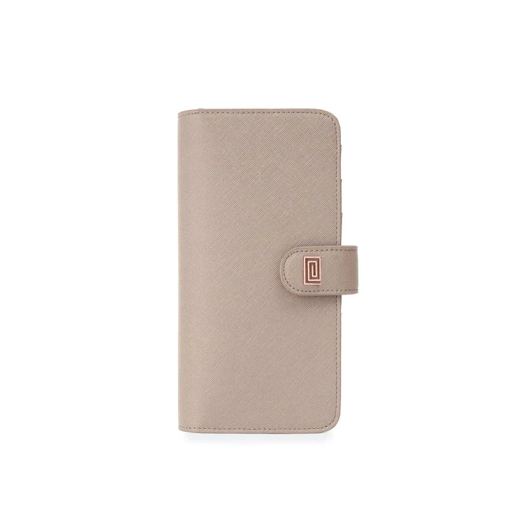 Stone Gray Saffiano Slim Compact | OUTLET | SL5. Slim Compact Wallet Ringless Agenda | Wallet Planner Cover | Final Sale | NOTIQ