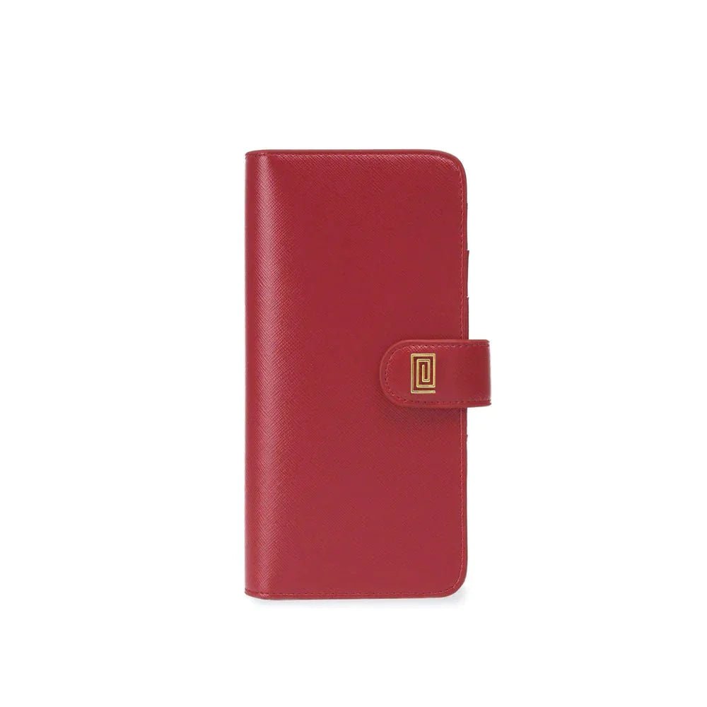 Red Lipstick Saffiano Slim Compact | OUTLET | SL5. Slim Compact Wallet Ringless Agenda | Planner Cover | Final Sale | NOTIQ