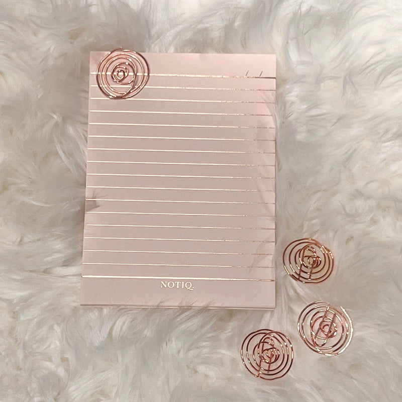 Foil Index Note Cards Set Blush Pink
