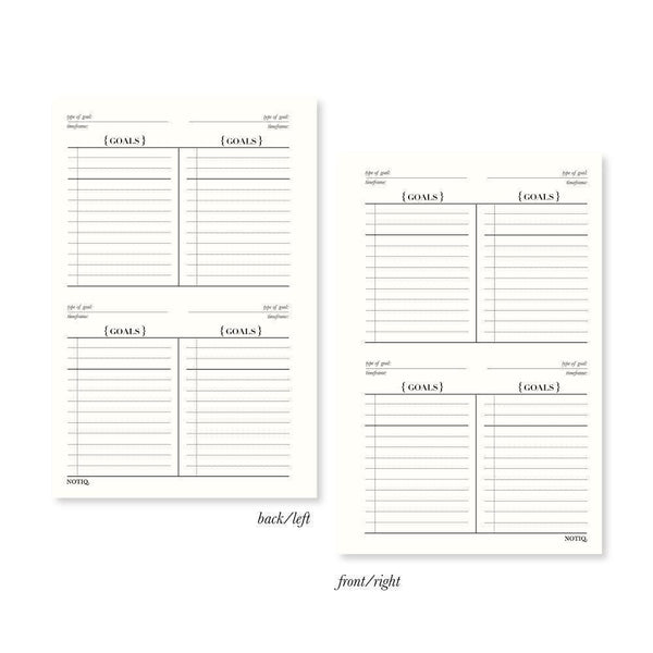 Goal Brief Planner Inserts & Refill Pearl White