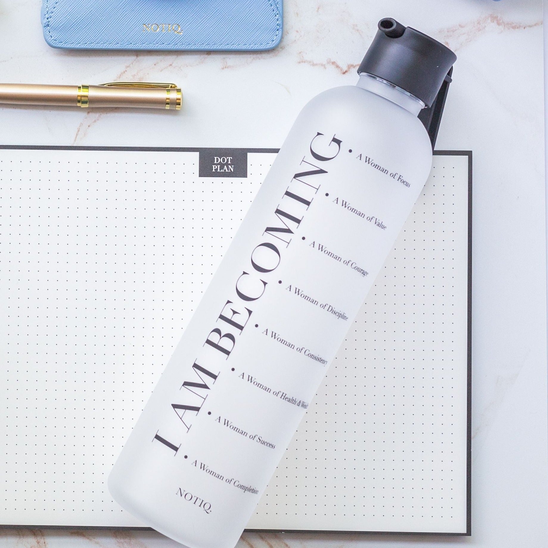 | I Am Becoming Affirmation Tracking Water Bottle Kit | NOTIQ