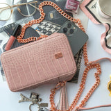 IMPERFECT | Croco Crossbody Phone Bag | Final Sale Wild Rose Croco