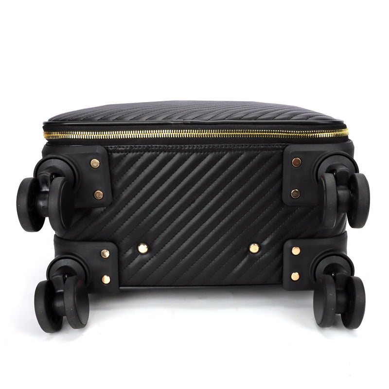 IMPERFECT | EQUIP Carry-On Quilted Suitcase | Final Sale Black Lisse