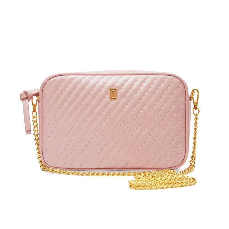 IMPERFECT | Quilted Beauty Bag | Handbag | Final Sale Blush Shimmer Bag Only + Chain Strap | $135