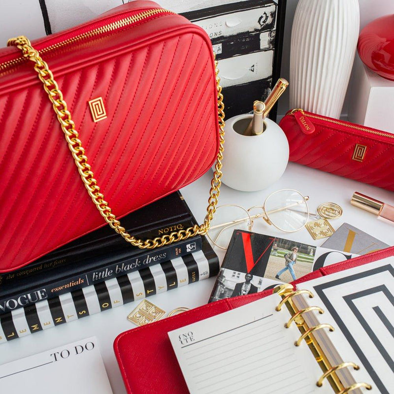 IMPERFECT | Quilted Beauty Bag | Handbag | Final Sale Scarlet Lisse Bag Only + Chain Strap | $135
