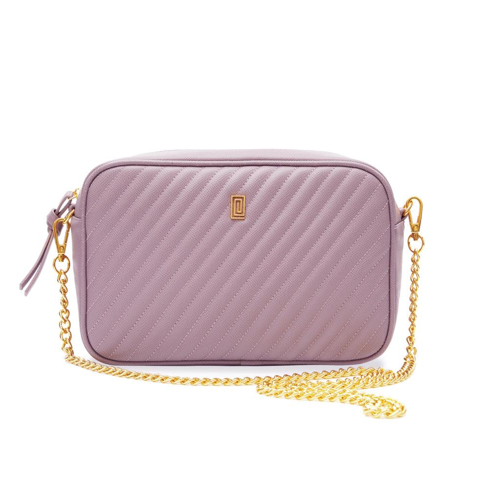 Mauve Quilted Beauty Bag + Chain Strap | $135 | OUTLET | Quilted Beauty Cosmetic Bag | Handbag | Final Sale | NOTIQ