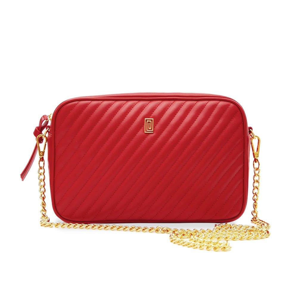 DESIRABLE | Quilted Beauty Bag | Handbag | Final Sale Scarlet Lisse Bag Only + Chain Strap | $135