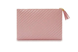 IMPERFECT | Quilted Luxe Pouch | Final Sale Blush Shimmer Luxe Pouch + Wrist Strap