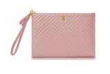 IMPERFECT | Quilted Luxe Pouch | Final Sale Blush Shimmer Luxe Pouch + Wrist Strap