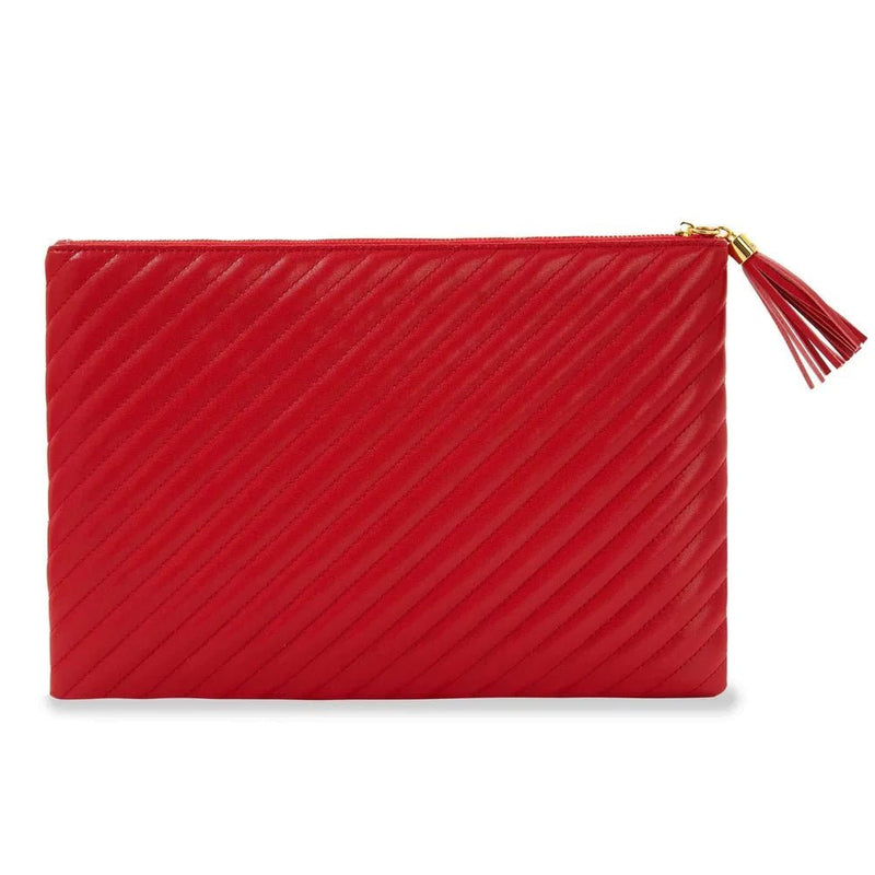 IMPERFECT | Quilted Luxe Pouch | Final Sale Scarlet Lisse Luxe Pouch + Wrist Strap