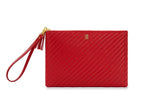 IMPERFECT | Quilted Luxe Pouch | Final Sale Scarlet Lisse Luxe Pouch + Wrist Strap