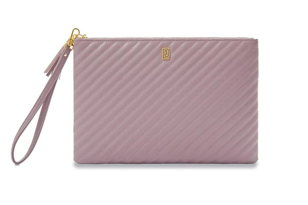 DESIRABLE | Quilted Luxe Pouch | Final Sale Mauve Quilted Luxe Pouch + Wrist Strap