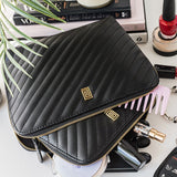 IMPERFECT | Quilted Luxe Vanity Pouch | Final Sale Black Lisse