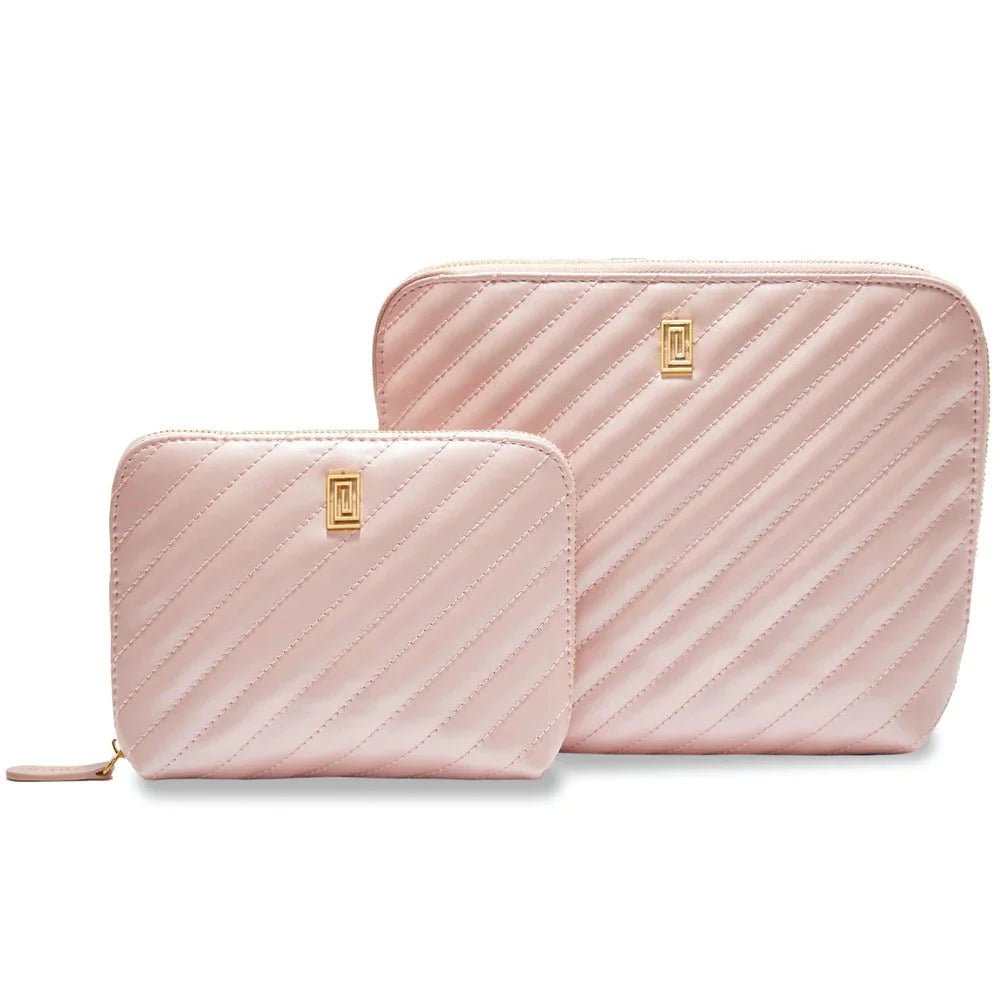DESIRABLE | Quilted Luxe Vanity Pouch | Final Sale Blush Shimmer