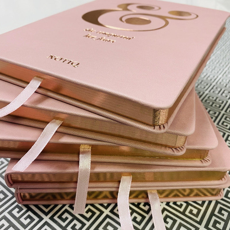 IMPERFECT | She Conquered Fear Luxury Linen Journal | Final Sale Rose Gold