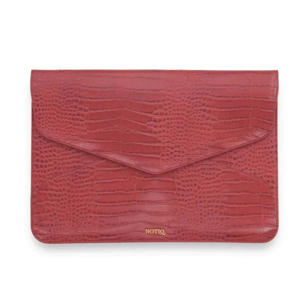 Laptop Case Tech Clutch | Black Friday Offer Rouge Croco Midi - Fits Up To 14-inch Devices
